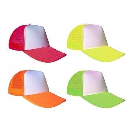 SOMBRERO VISERA FLUO NEON COLORES SURTIDOS CON FRENTE BLANCO CAP x 1